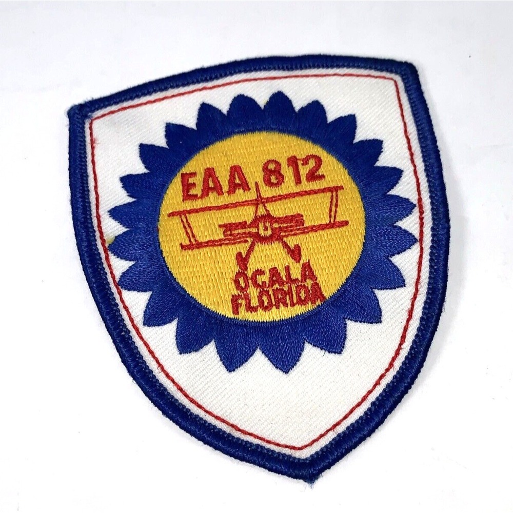 Vintage EAA 812 Ocala‎ Florida Airplane Aviation Pilot Patch Embroidered Badge